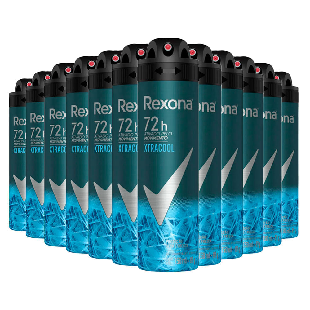 Kit Desodorante Aerosol Rexona Xtracool 150ml - 12 Unidades