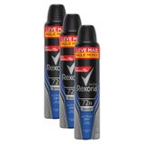 Kit 3 Desodorantes Antitranspirante Aerosol Rexona Men Active Dry 72 Horas 250ml