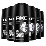 Kit Desodorante Antitranspirante Aerosol Masculino Axe Urban Anti Manchas 90g - 6 Unidades