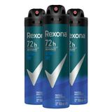 Kit Desodorante Aerosol Rexona Active Dry/azul 150ml - 3 Unidades