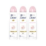 Kit Com 3 Desodorantes Antitranspirantes Aerosol Dove Beauty Finish 150 Ml