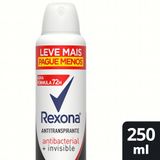 Desodorante Antitranspirante Aerosol Rexona Antibacterial + Invisible 250ml