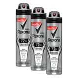 Kit Com 3 Desodorantes Antitranspirantes Aerosol Masculino Rexona Sem Perfume 72 Horas 150ml