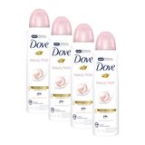 Kit 4 Desodorantes Antitranspirante Magnólia E Jasmim Dove Beauty Finish 150ml Cada