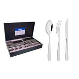 Faqueiro Tramontina Pacific Em Aço Inox Com Facas Para Churrasco Alto Brilho Com Detalhes No Cabo 72 Peças Tramontina