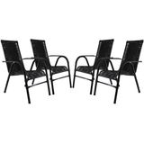 Conjunto 4 Cadeiras Bela, Artesanal, Para Área, Varanda, Edícula, Fibra Sintética - Panero Preto 05