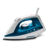 Ferro A Vapor Antiaderente Mondial F32 Com Spray Branco 220v