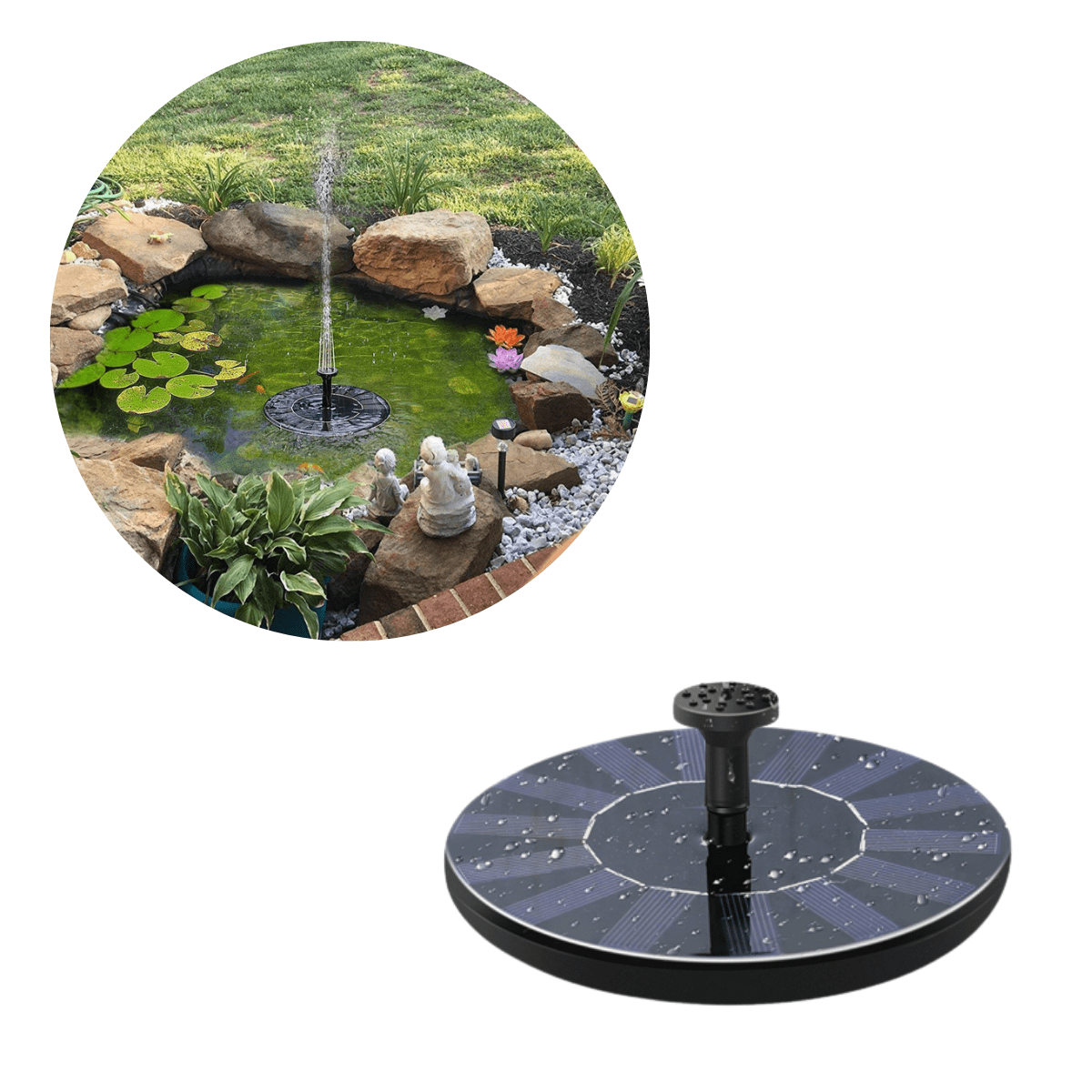 Mini Fonte Chafariz Solar De Água Flutuante Para Lago Piscina Banho De Pássaros Jardim Quintal Vasos