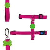 Peitoral H E Guia Color Block Pink Para Cães - Tam. G