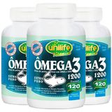 Ômega 3 1200mg  3x120 Cápsulas  Unilife