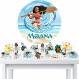 Kit Festa Fácil Moana Painel Redondo Mdf Decoração Aniversário