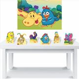 Kit 6 Displays De Mesa E Painel Galinha Pintadinha