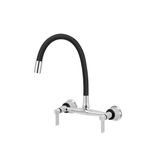 Torneira Misturador Gourmet Preto Flexível Cozinha Parede