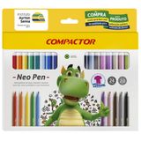 Canetinha Hidrográfica Gigante Neo- Pen 24 Cores - Compactor