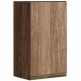 Armario Aereo 1 Porta 25cm Em Mdf Kali Premium 12200x1 Amendoa Carvalho Rust Nicioli