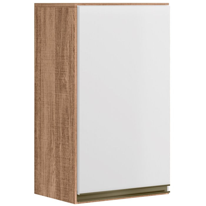 Armario Aereo 1 Porta 25cm Em Mdf Kali Premium 12200x1 Carvalho Rustico Branco Nicioli