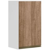 Armario Aereo 1 Porta 25cm Em Mdf Kali Premium 12200x1 Branco Carvalho Rust Nicioli