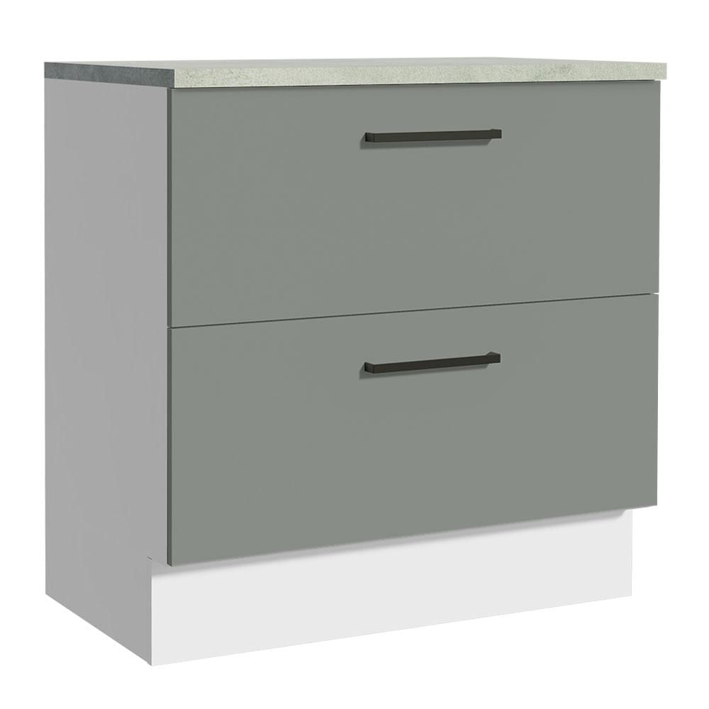Balcão 80 Cm 2 Gavetas Branco/cinza Agata Madesa