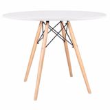 Mesa Eames Tampo Redondo Mdf 110cm Branco Empório Tiffany