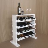 Adega Decorativa Piso Prateleira para Vinhos e Bebidas 20 garrafas Branco Laca