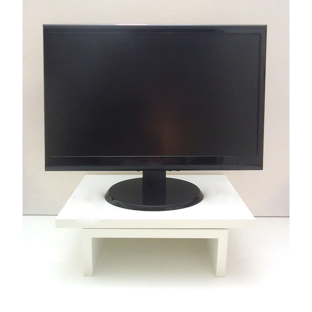 Suporte de Mesa Giratório com Nicho 360° para Monitor Branco