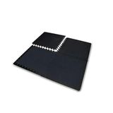 Tapete, Tatame, Eva, Fitness 10Mm Preto 4 Peças, 52X52Cm