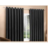 Cortina Grande Sala Quarto Blackout Tecido 400x250 Admirare Preto