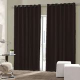 Cortina Grande Sala Quarto Blackout Tecido 400x250 Admirare Marrom