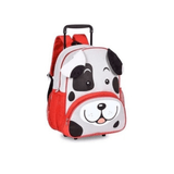 Mochila Com Rodinhas Infantil N13 Mini Pets Vermelho- Clio