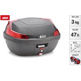 Baú Givi Monolock Preto Lente Vermelha B47 Blade Tech B47NML