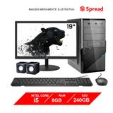 Computador Spread Corp Intel Core I5 8gb Ssd 240gb Com Kit Monitor 19&quot;