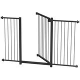 Grade Portão Pet Bebê Divisor Ambiente 123 A 128  Cm Preto