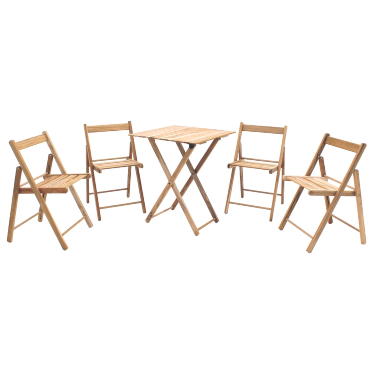 Conjunto Dobrável Tramontina Lille Em Madeira Teca Natural Lixado 05 Peças Tramontina