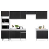 Cozinha Modulada 6 Módulos Composição 8 Branco/preto - Lumil Móveis