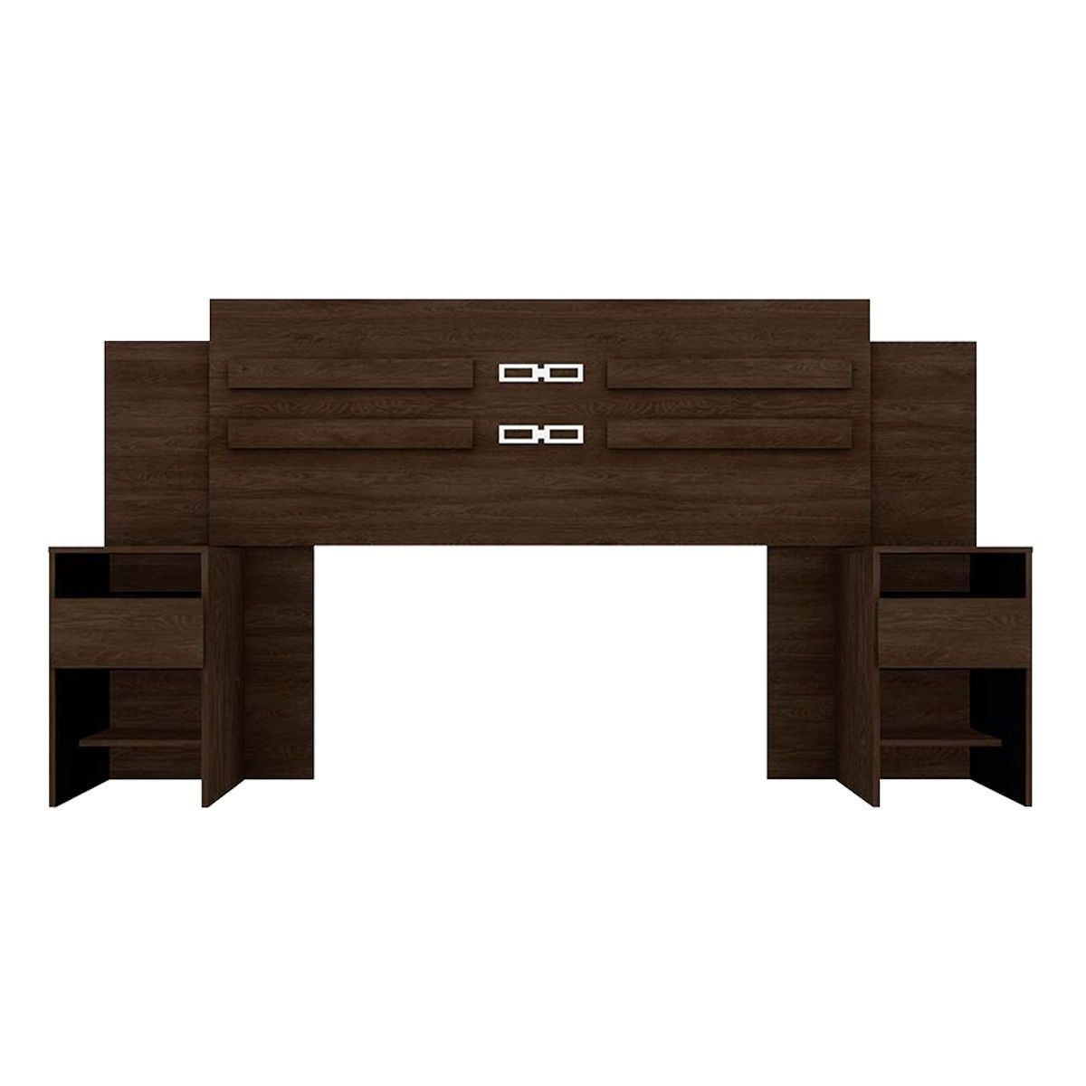 Cabeceira Casal Demóbile Triunfo 2 Criados Ébano