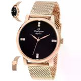 Relogio Champion Feminino Dourado Ref Cn24388p