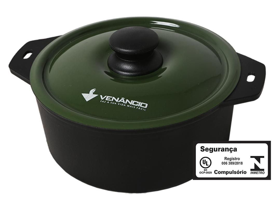 Panela de Ferro Fundido Tampa Verde 240x115  Met. Venâncio