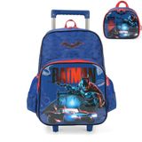 Kit Mochila De Rodinhas E Lancheira Luxcel Batman Azul