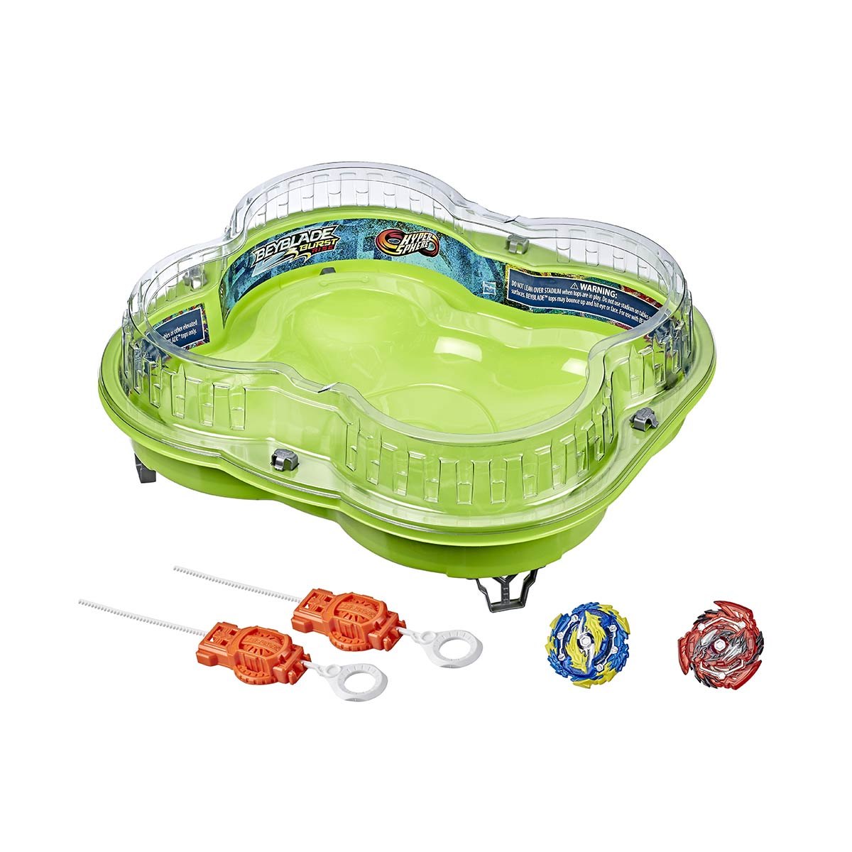 Beyblade Peão Tornado Compativel Arena Azul C/ 4 Peões