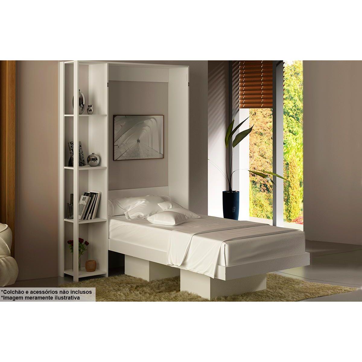 Cama Solteiro Articulada Dobravel Cm8013 Branco Tecno Mobili