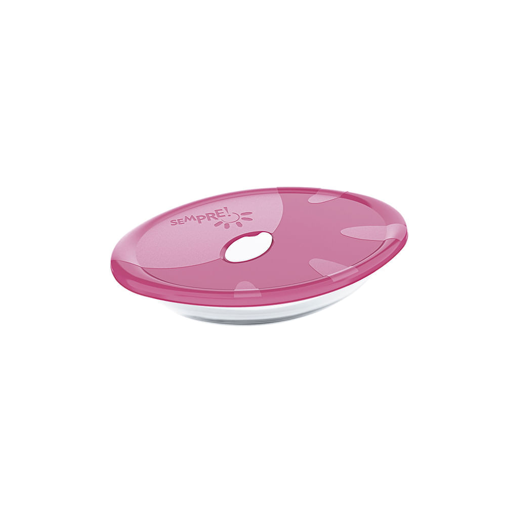 Assadeira Sempre Oval Pequena Com Tampa Plástica Rosa 1,5l - Marinex Marinex