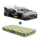 Cama Carro Batman Infantil Preto Gabrielli Móveis Com Colchão Probel