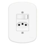 Conjunto Interruptor Paralelo + Tomada 2p+t 10a 250 Volts Blanc - 1361 - Fame