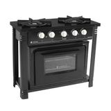 Fogão Industrial Com Forno 2 Bocas Duplas Bravo Br2bf Preto - Venâncio