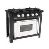 Fogão Industrial Preto Com Forno Branco 2 Bocas Duplas Bravo Br2bf - Venâncio