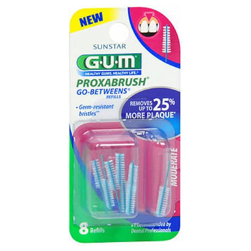 Recargas Gum Go-betweens Proxabrush Cilíndrico Moderado 612rn 8 Ct Por Gum (pacote Com 6)