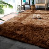 Tapete Para Sala Quarto Moderno Felpudo Retangular 200x140cm Marrom Casen