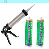 2 Silicone Marrom 450g Selante Acrílico Base Dágua Aplicadora
