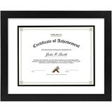 Golden State Art, 11x14 Diploma Frame Wood Frame For 8.5x11 Document &amp; Certificates, Real Glass (preto Com Branco Sobre Tapete Duplo Preto,