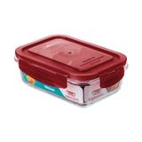 Pote De Vidro Retangular Hermético Special Glass Vermelho 550ml - Sanremo Sanremo